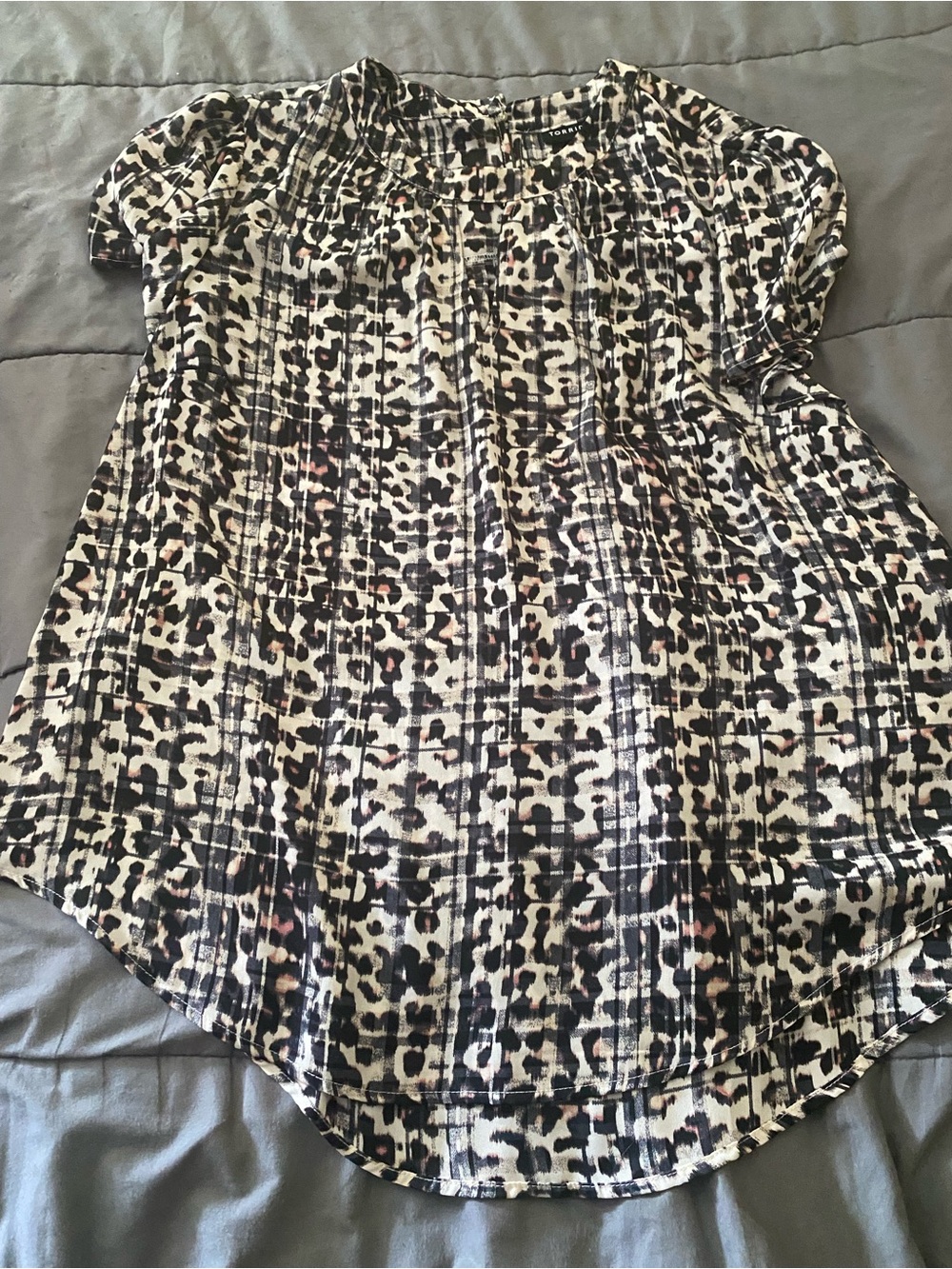 torrid Leopard Print Top in Black and Cream